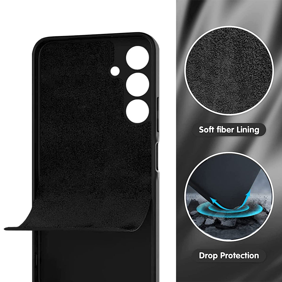 Soft Feeling With Soft Micro Fiber Case for Samsung Galaxy A05s  - Black