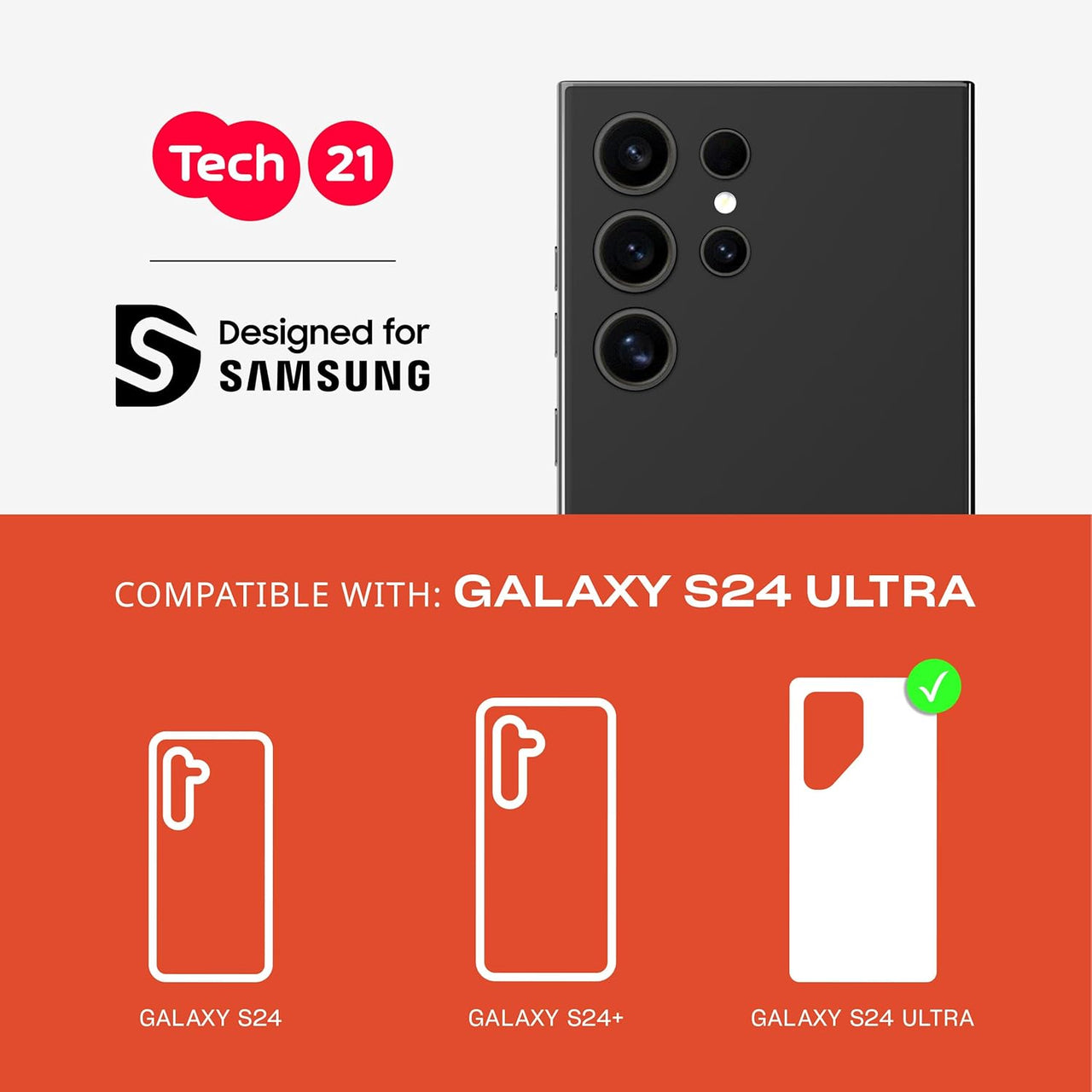 Tech21 EvoCheck Case for Samsung Galaxy S24 Ultra - Smokey/Black