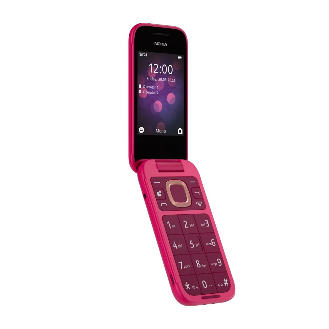 Nokia 2660 Dual SIM 4G FLIP BIG Button Phone Unlocked - Pink