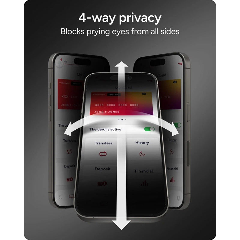 ZAGG Glass Elite Privacy 360 Screen Protector for iPhone 16 Plus / 15 Plus