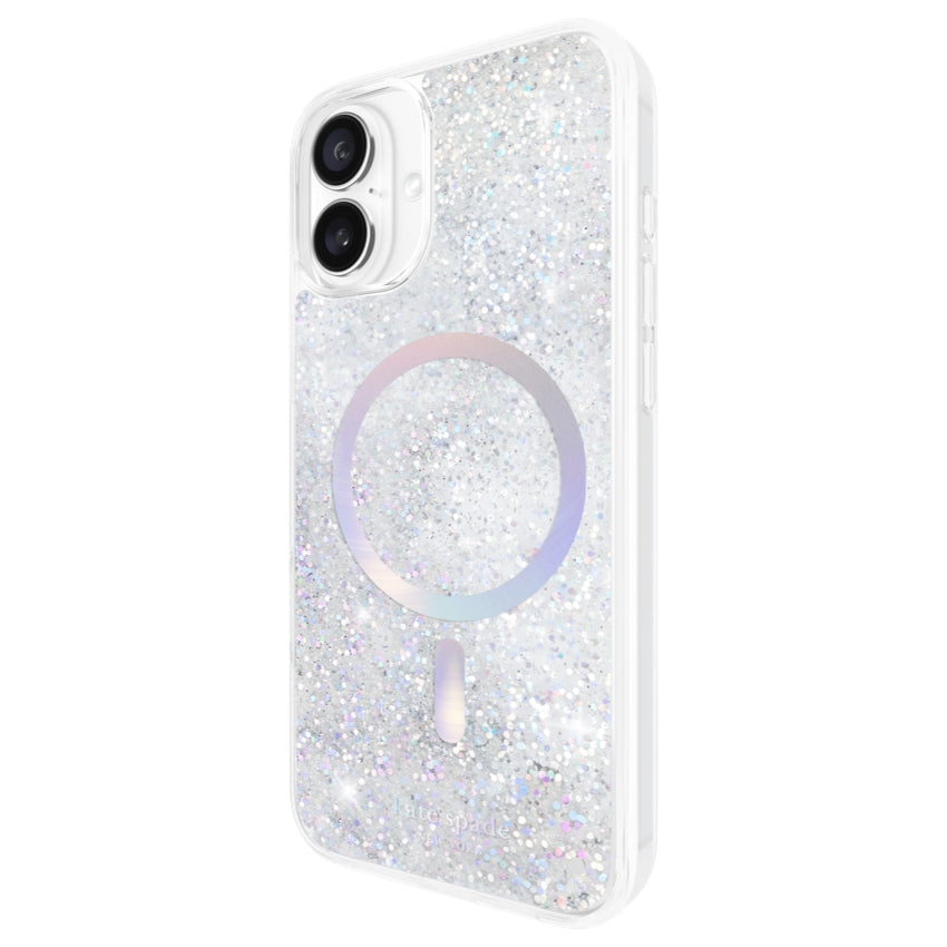 Kate Spade Liquid Glitter MagSafe Shockproof Case for iPhone 16 Plus - Opal Iridescent