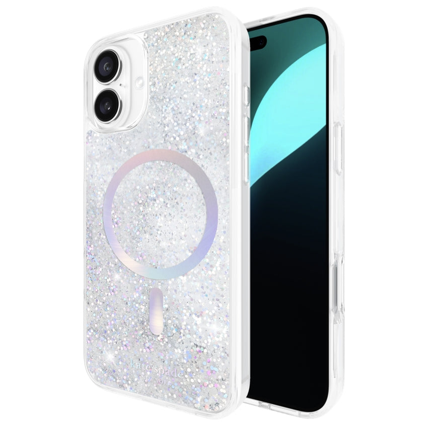 Kate Spade Liquid Glitter MagSafe Shockproof Case for iPhone 16 Plus - Opal Iridescent