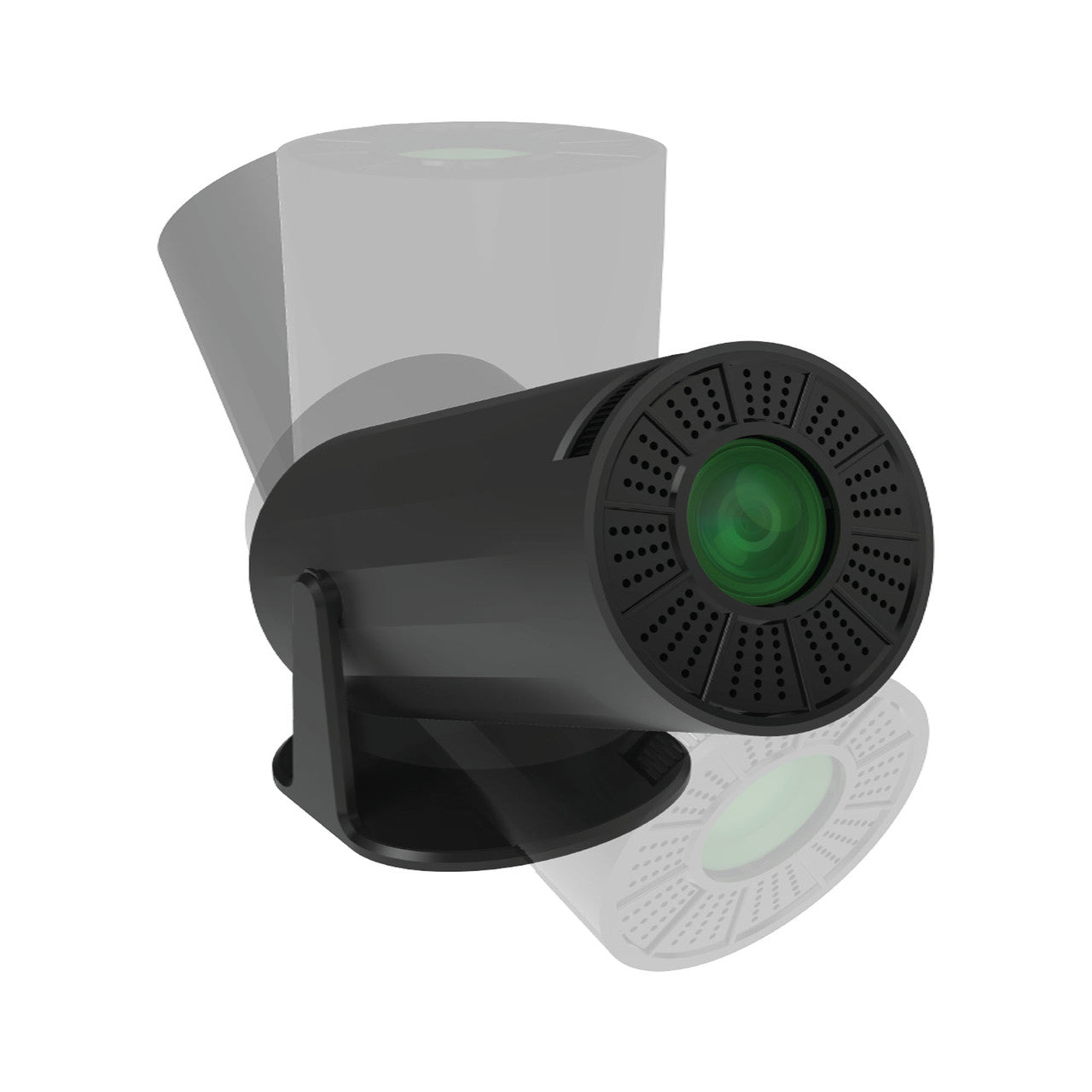 Laser Multi-Angle Tube Android LED Projector - Black