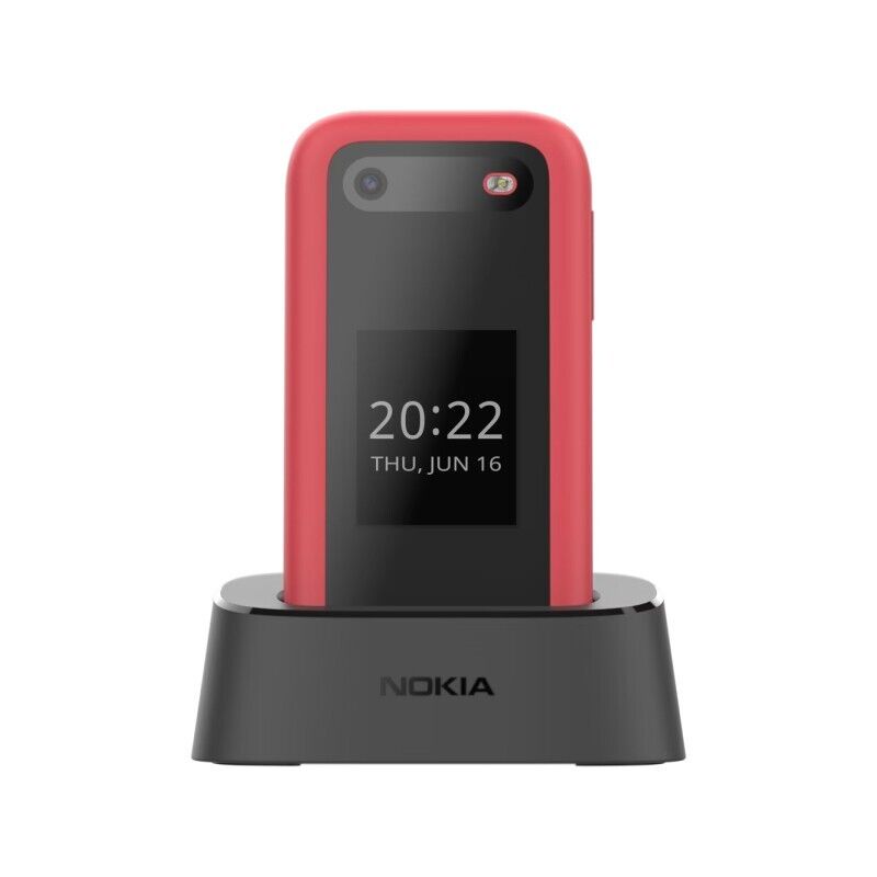 OUT OF STOCK Nokia 2660 Flip (Dual Sim, 2.8", 32GB, 4G) Cradle Bundle - Red