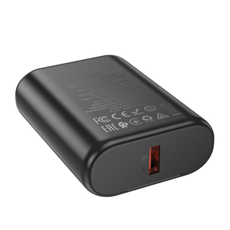 Hoco Q3 Pro Mini Size QC Charge LED PD 22.5W+20W Power Bank 10000mAh - Black