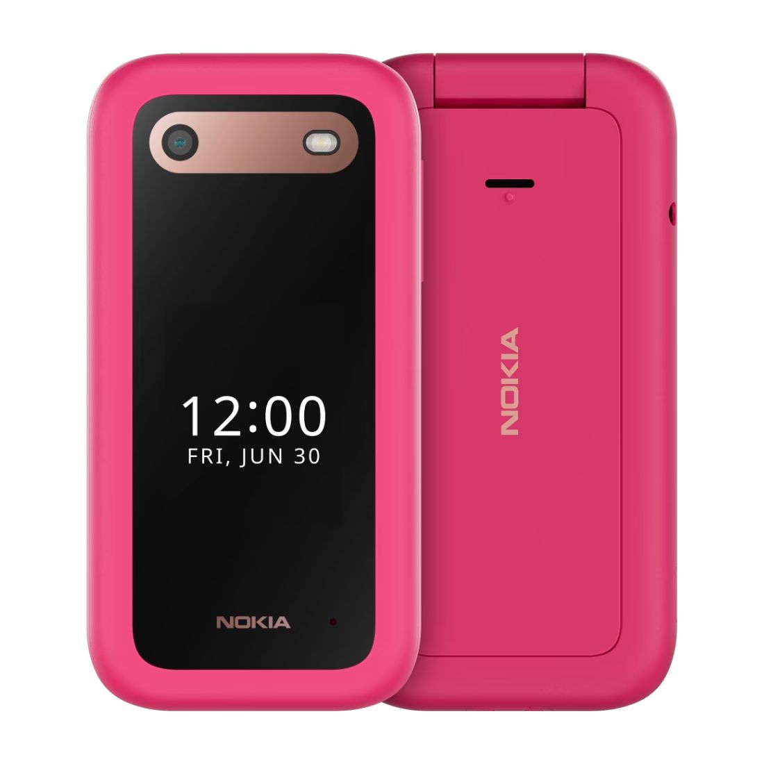 Open Box - Nokia 2660 Dual SIM 4G FLIP BIG Button Phone Unlocked - Pink