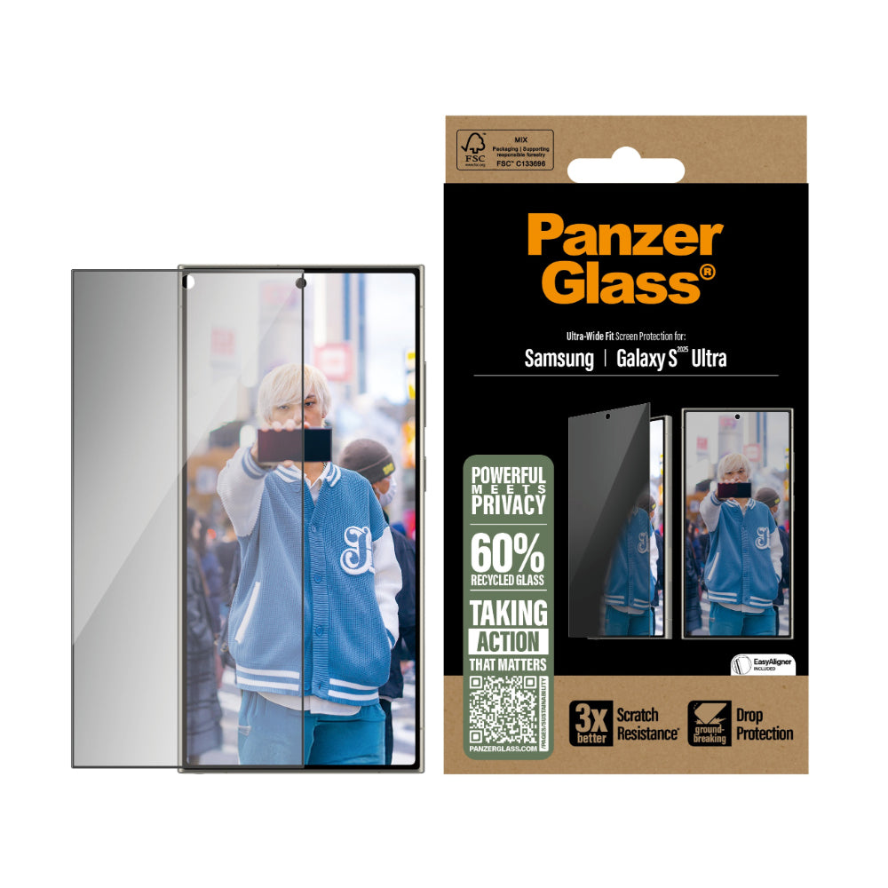 PanzerGlass UltraWide Fit Privacy Screen Protector for Samsung GalaxyS25 Ultra- Clear