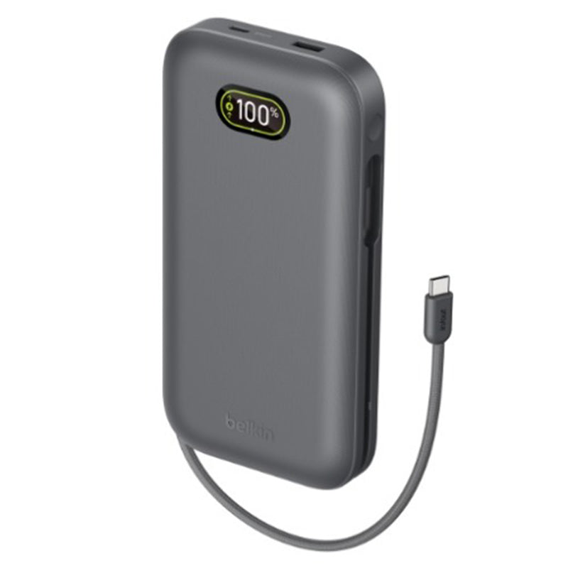 Belkin UltraCharge Pro 27k mAh Laptop Power Bank with USB-C(140W) Integrated Cable (30cm) - Charcoal