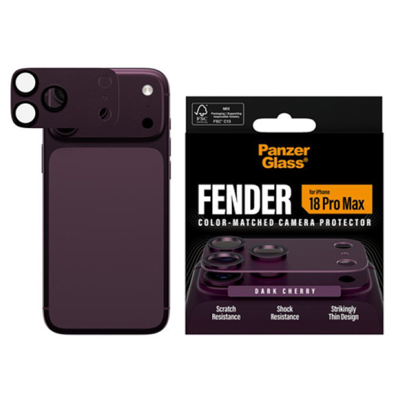 PanzerGlass Fender Camera Protector for iPhone 2026 6.9 Pro Max - Dark Cherry