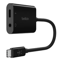 Thumbnail for Belkin Rockstar 3.5mm Audio plus USB-C Charge Adapter - Black