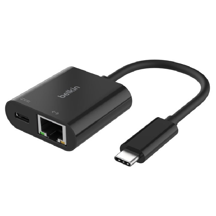 Belkin Connect USB-C to Ethernet + Charge Adapter- Black