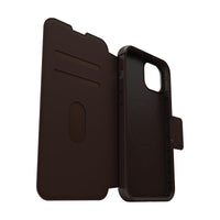 Thumbnail for Otterbox Strada Folio MagSafe Case for iPhone 15 Plus - Espresso