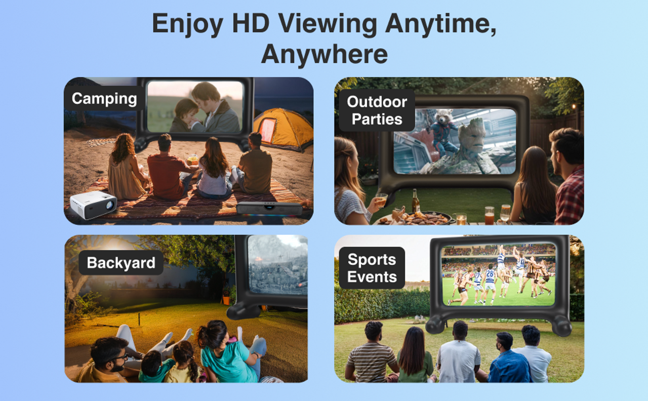 Laser Outdoor Cinema: Full HD Projector, 144" Screen & Soundbar