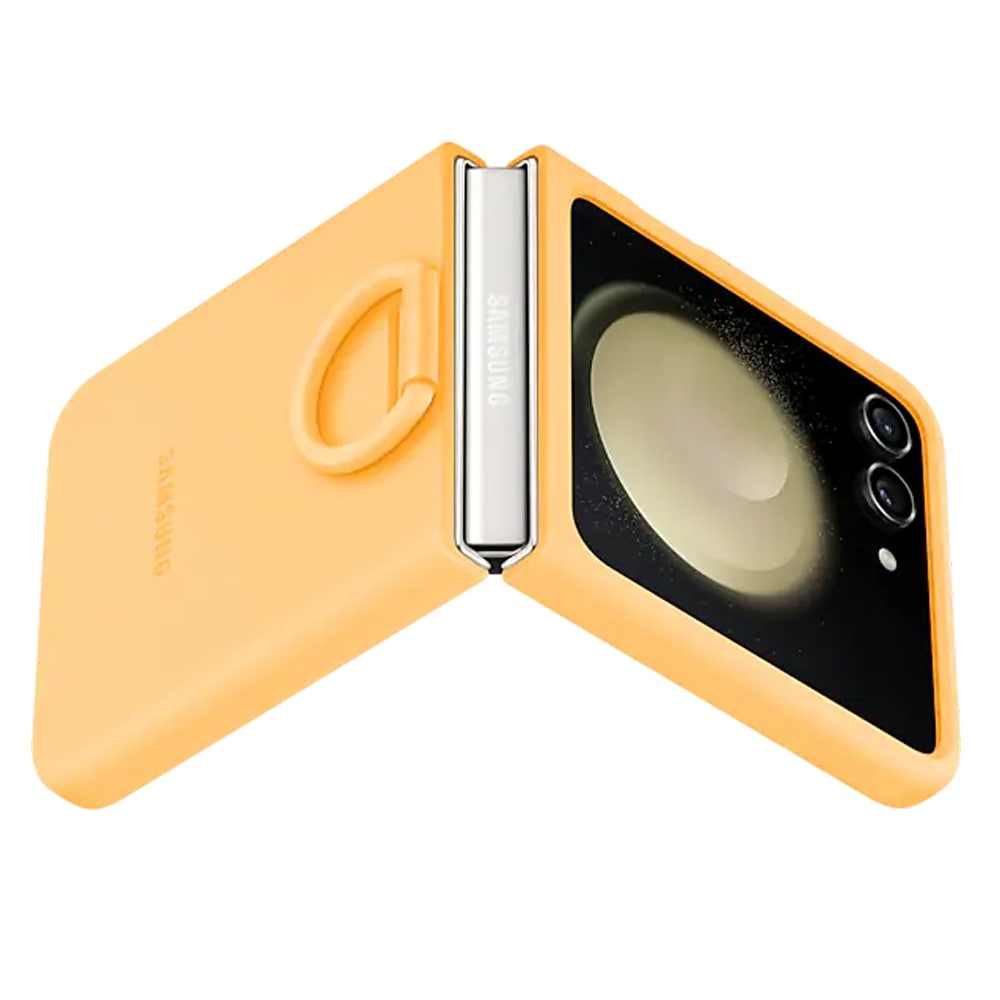 Samsung Silicone Case with Ring for Galaxy Z Flip5 - Apricot