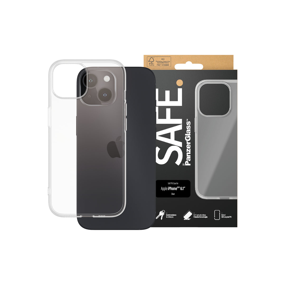 PanzerGlass SAFE 2 in 1 Ultra Wide Screen Protector & Case for iPhone 16 Plus