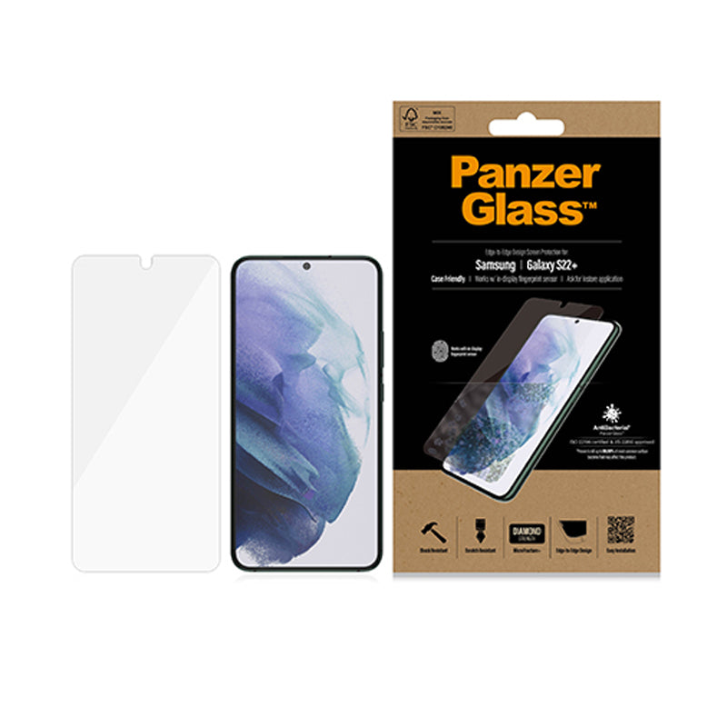 PanzerGlass Edge to Edge Screen Protector for Samsung Galaxy S22 Plus- Black