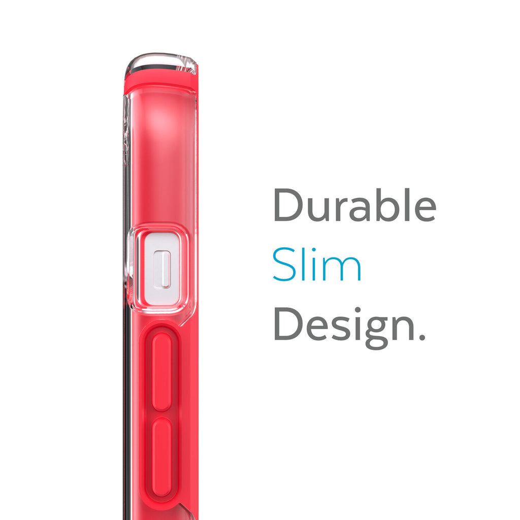 Speck Presidio Perfect Clear Impact Geometry Case For iPhone 13 Standard 6.1 - Red