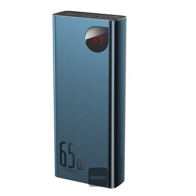 Baseus Adaman Power Bank 65W 20000mAh FAST charge PD For Laptop / Phone - Blue