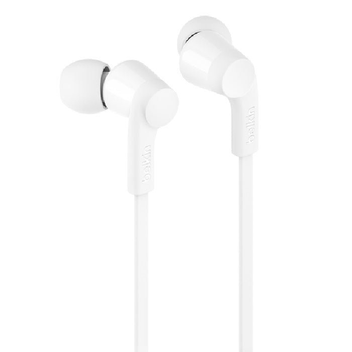 Belkin SoundForm USBC Wired Headphones with Adjustable Volume Limiter- White