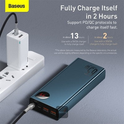 Baseus Adaman Power Bank 65W 20000mAh FAST charge PD For Laptop / Phone - Blue