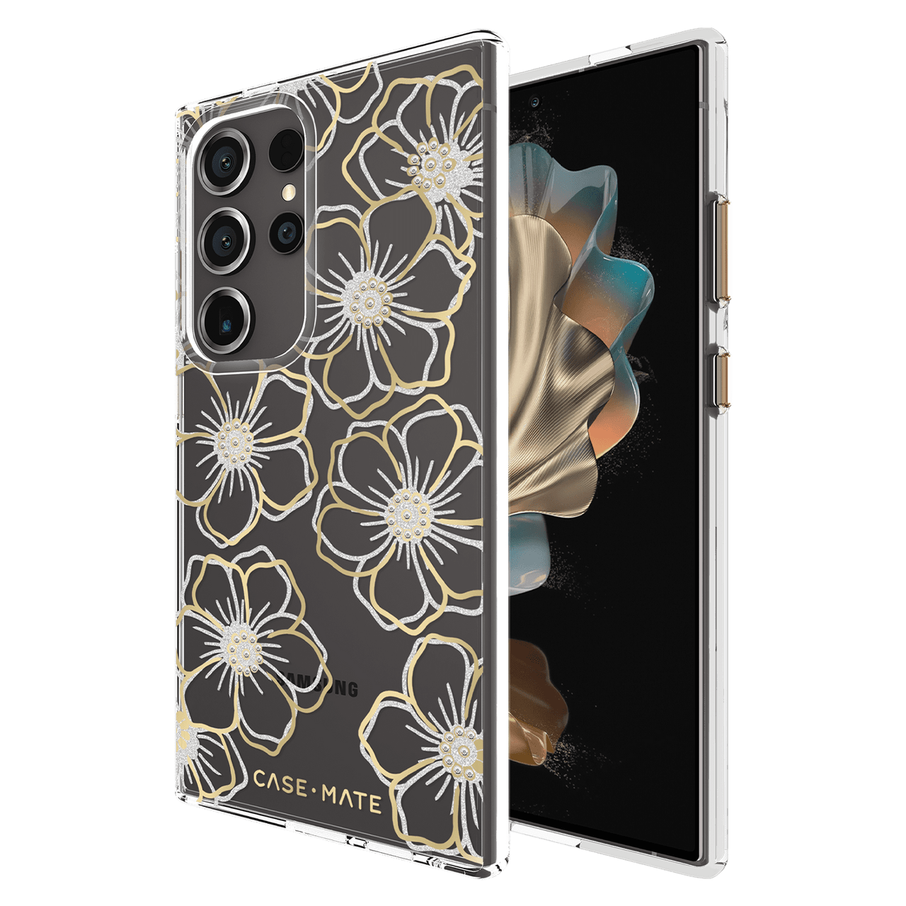 Case-Mate Floral Gems Case For Samsung Galaxy S24 Ultra - Gold