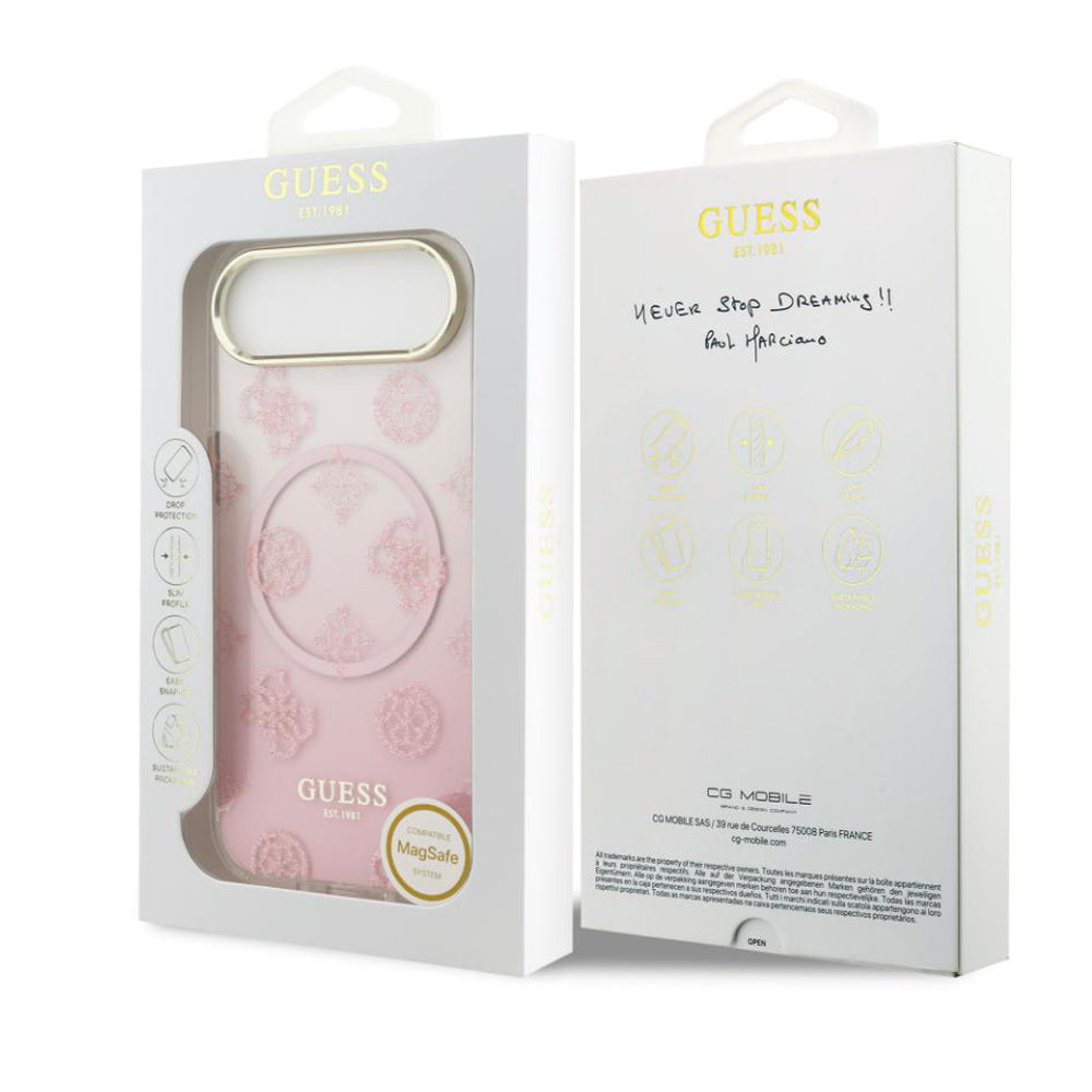 Guess Peony Gradient Glitter MagSafe Case for iPhone Air - Pink