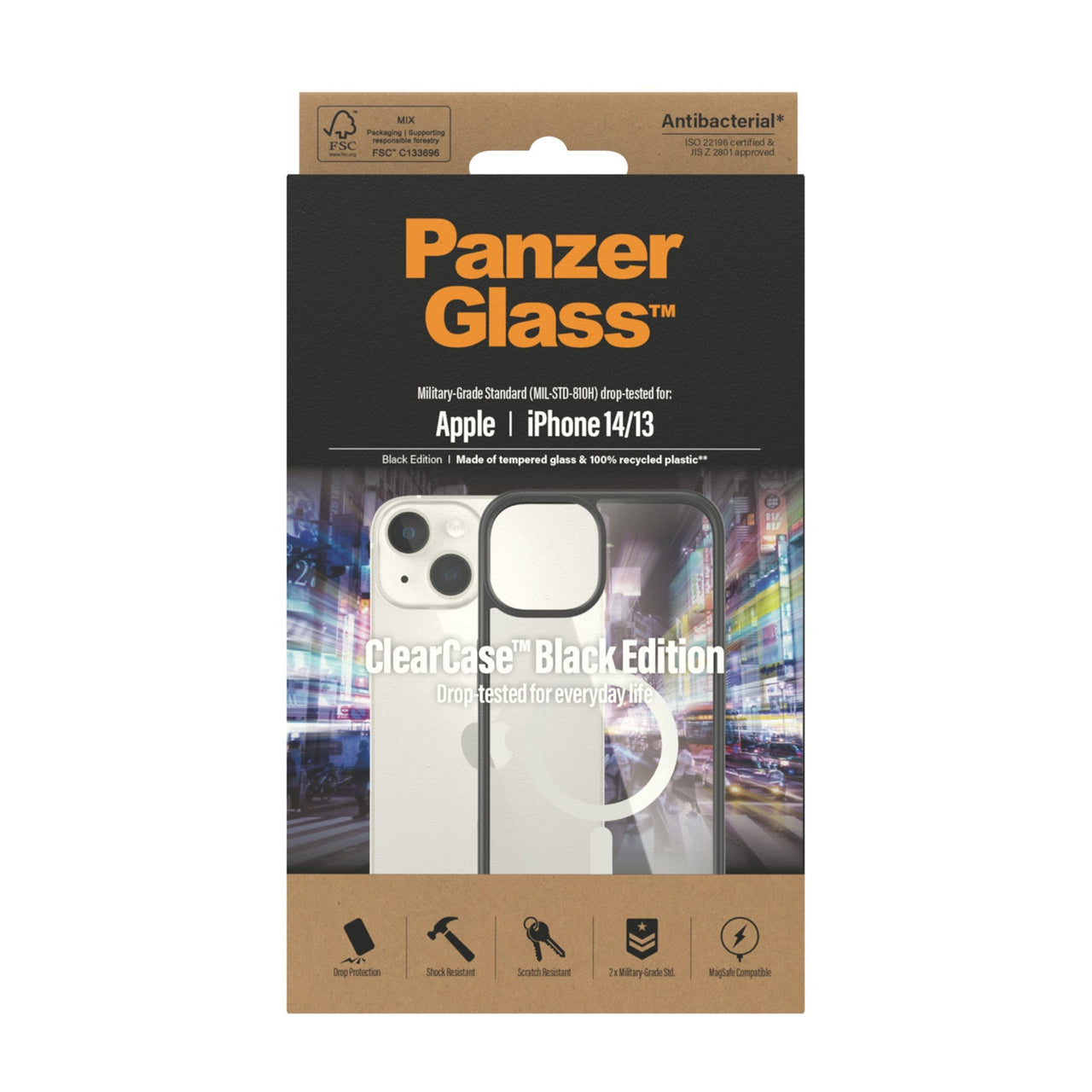 Panzerglass Magsafe Clear Case For Apple iPhone 14/13 - Black