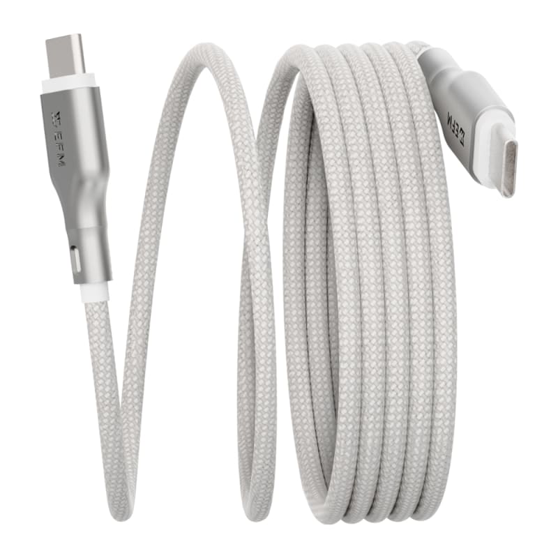 EFM Mag-Coil USB-C to USB-C Cable With Magnetic Self-Coiling Cable Management 1M - White