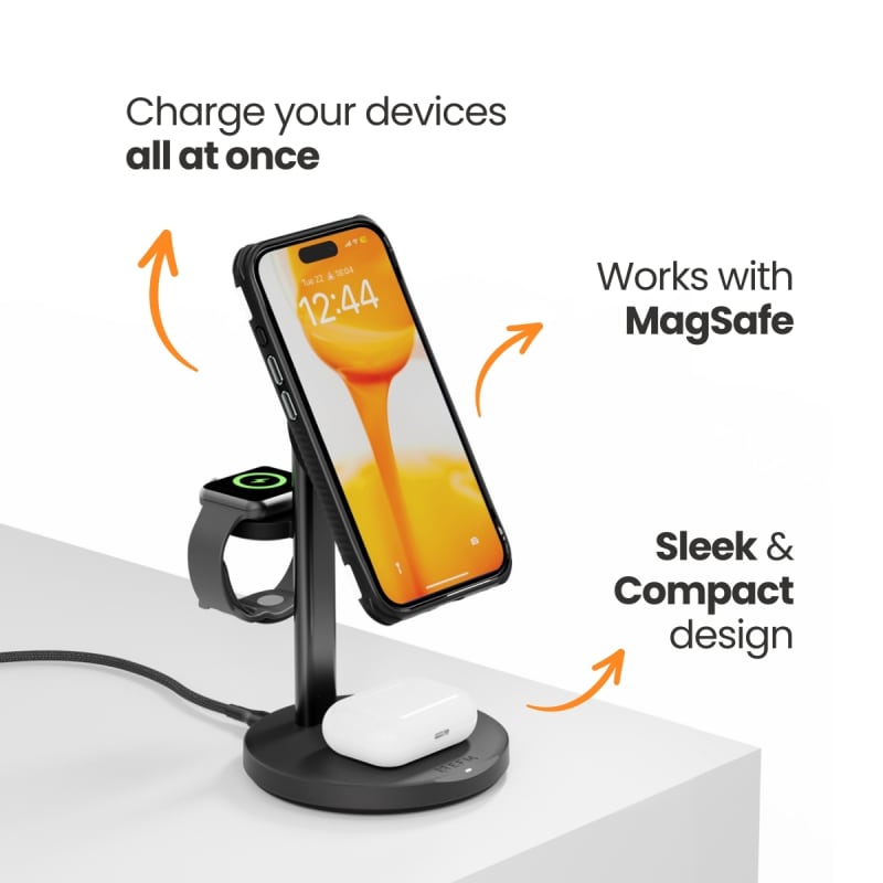 EFM FLUX 3-in-1 Wireless Charger With 20W Wall Charger