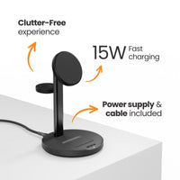 Thumbnail for EFM FLUX 3-in-1 Wireless Charger With 20W Wall Charger
