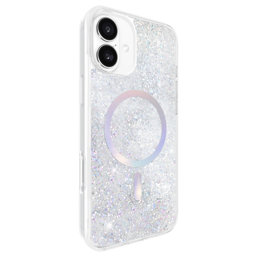 Kate Spade Liquid Glitter MagSafe Shockproof Case for iPhone 16 Plus - Opal Iridescent
