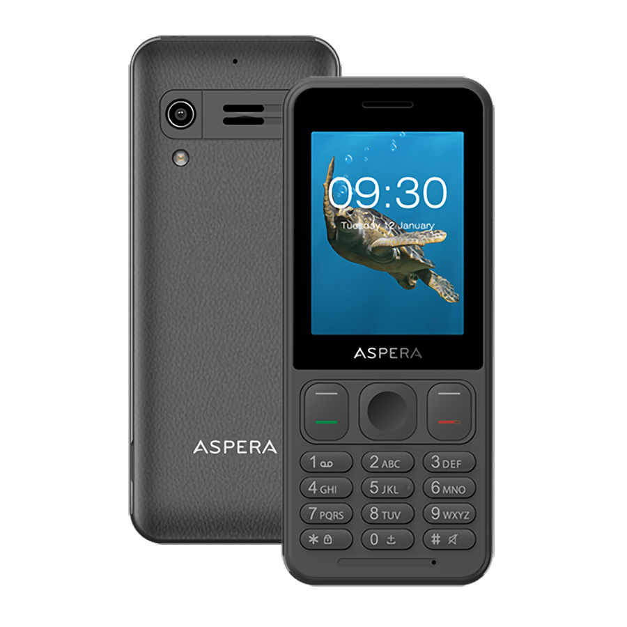 Aspera F48 (2.4'', 128MB, Big Button Keypad) Senior Friendly - Black/Grey
