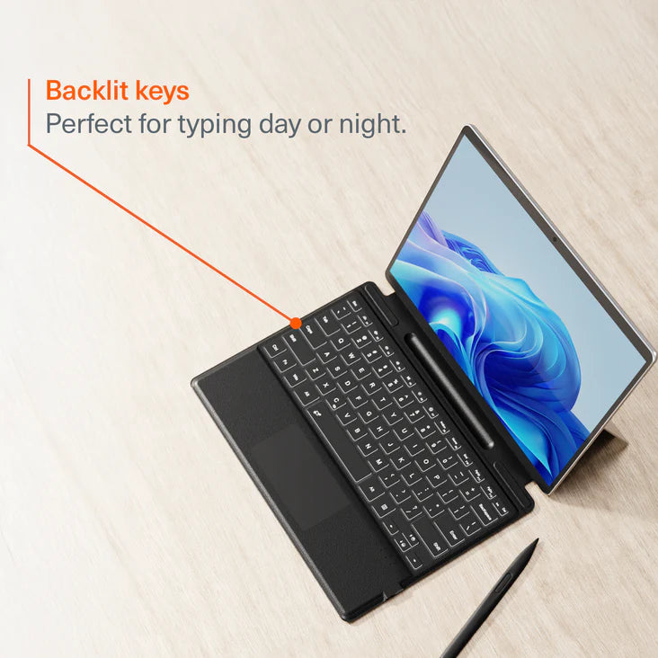 Cygnett Microsoft Surface Pro 11/ Pro 10 Pro 9/ Pro 8 Magnetic Keyboard - Black Pen Slot