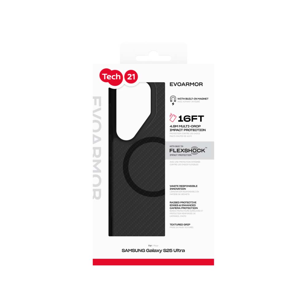 Tech21 EvoArmor with Magnet Back Case for Samsung Galaxy S25 Ultra - Black
