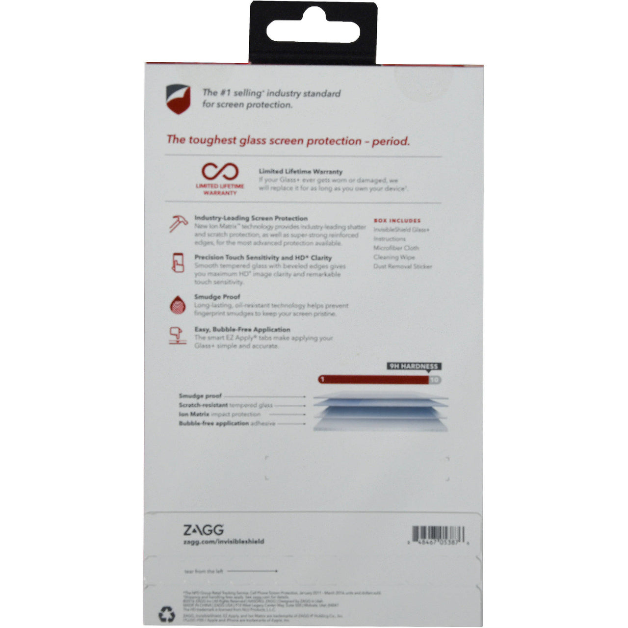 ZAGG InvisibleShield Glass+ Screen Protector – For iPhone 7 Plus, iPhone 6s Plus, iPhone 6 Plus