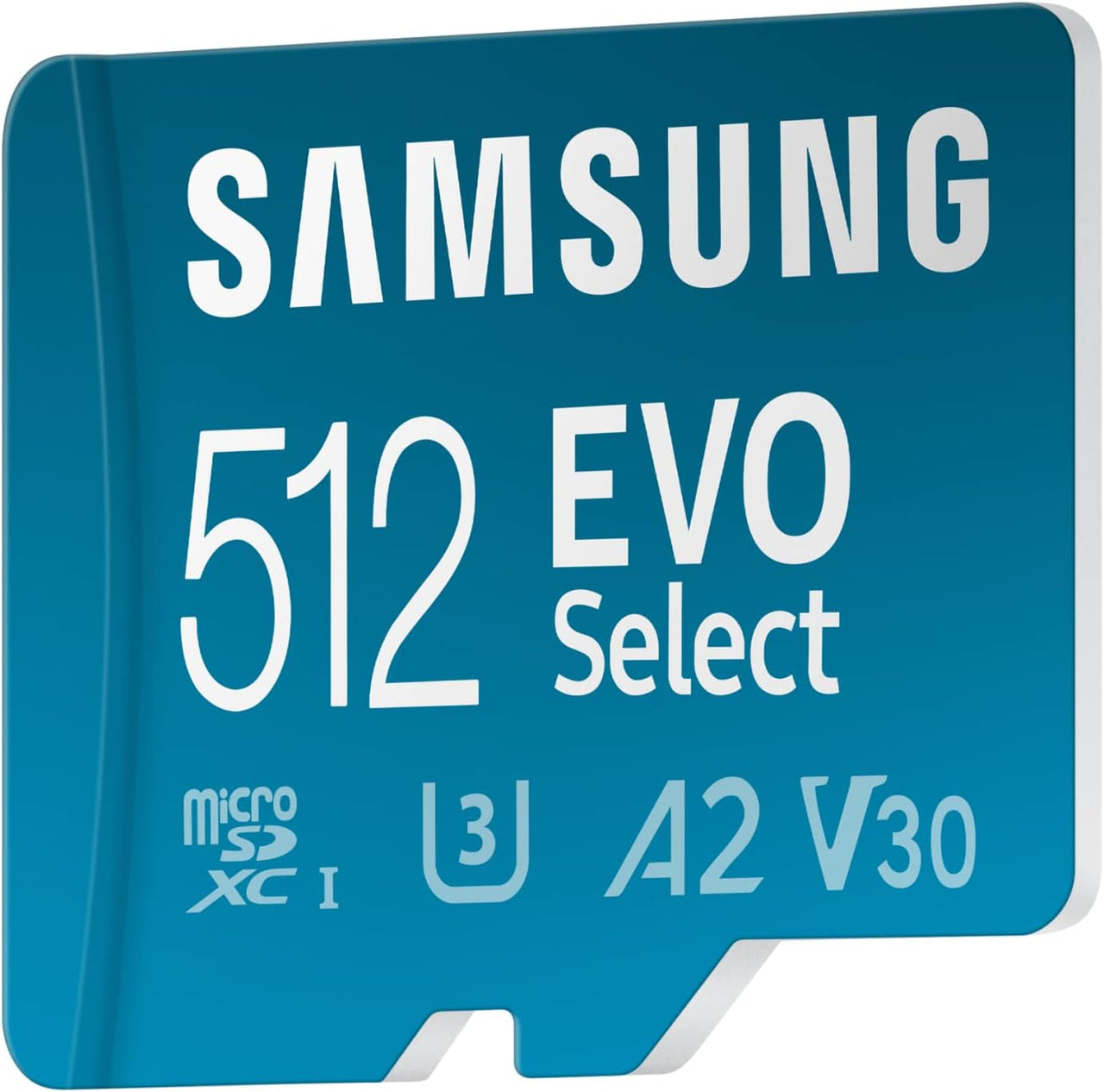 Samsung EVO Select Micro SD + Adapter SDXC 512GB 130MB/s for 4K UHD UHS-I, U3, A2, V30