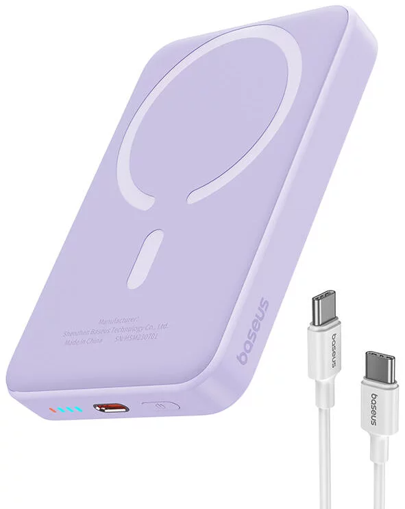 Baseus Magnetic Mini air Wireless Fast Charge Power Bank 10000mAh 20W - Purple