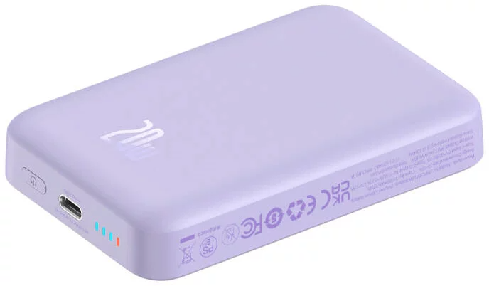Baseus Magnetic Mini air Wireless Fast Charge Power Bank 10000mAh 20W - Purple
