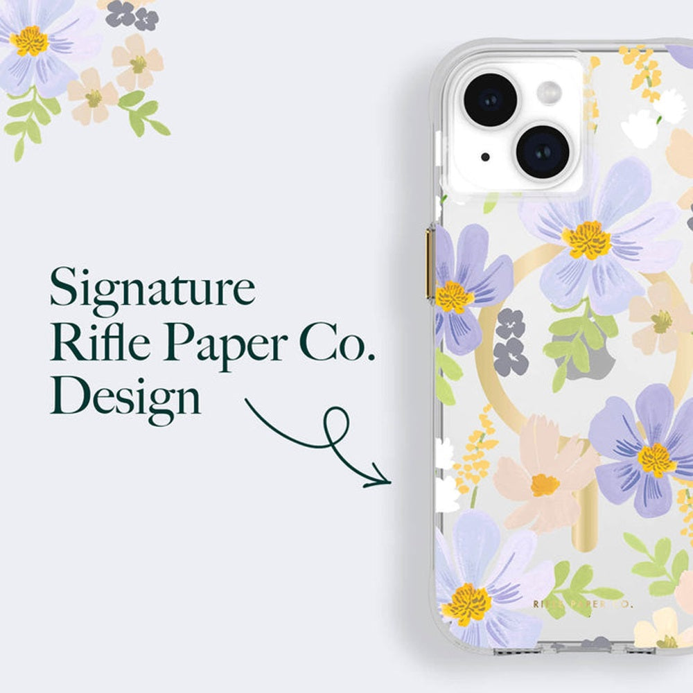 Case-Mate Rifle Paper MagSafe Case iPhone 15 Plus - Pastel Marguerite
