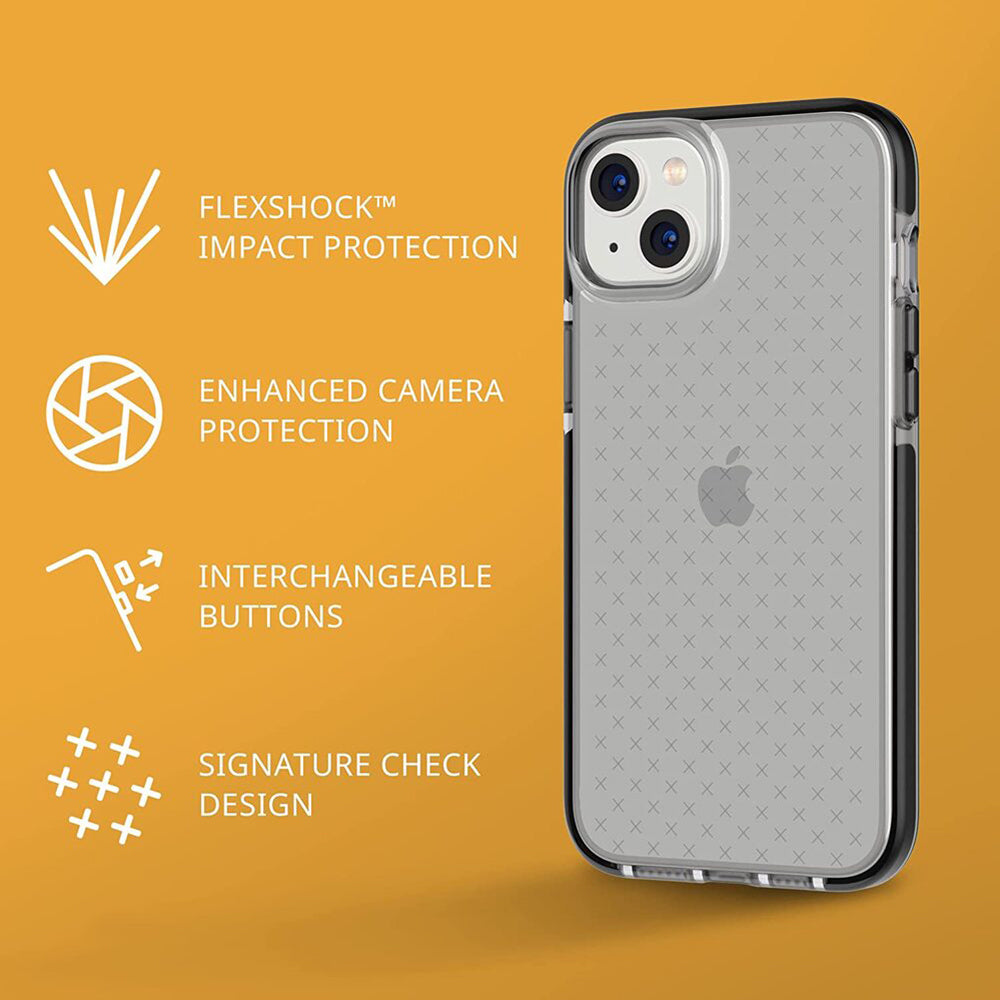 Tech21 EvoCheck Case for iPhone 14/15 Plus - Smokey/Black
