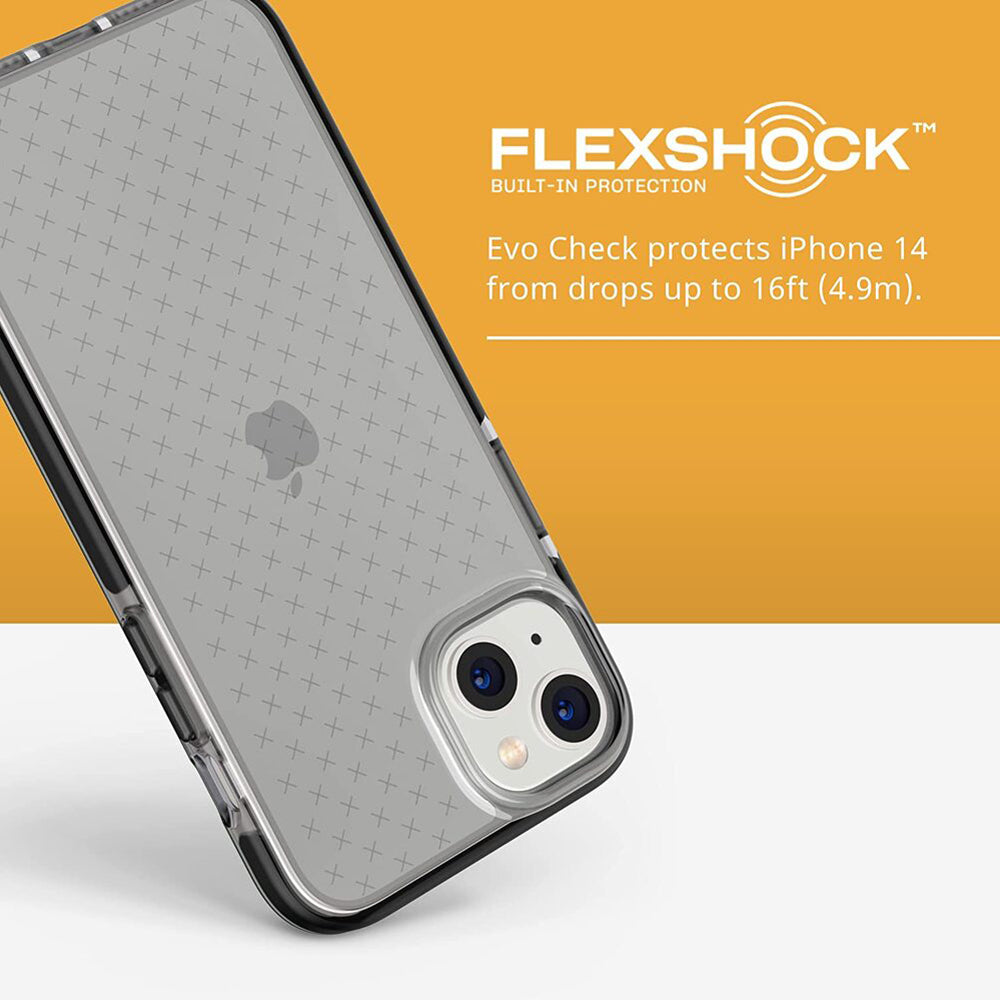Tech21 EvoCheck Case for iPhone 14/15 Plus - Smokey/Black