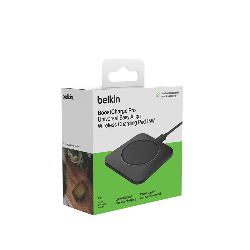 Belkin Boostcharge Pro Universal Wireless Charger 15W Pad -  Black (inlcudes AC charger)