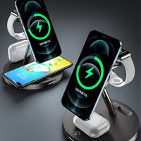 Thumbnail for iQuick 4 in 1 Fast Wireless Charger With Magsafe+LED Ambient Light - Black