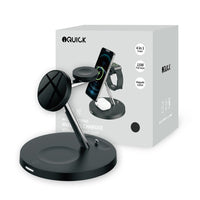 Thumbnail for iQuick 4 in 1 Fast Wireless Charger With Magsafe+LED Ambient Light - Black
