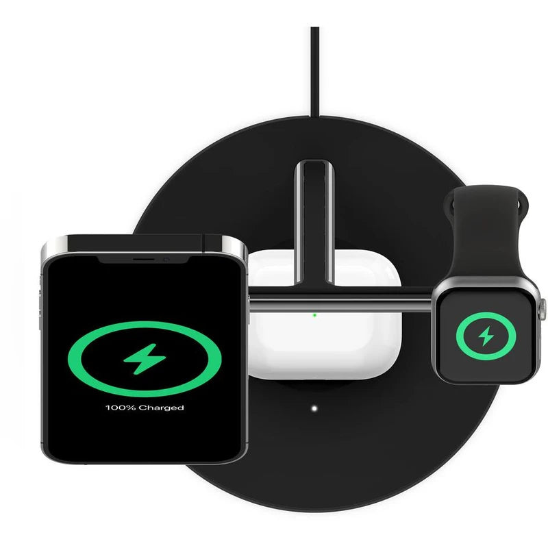 Belkin 3-in-1 Wireless Charger for Apple MagSafe - Black (Watch|Airpods|iPhone)