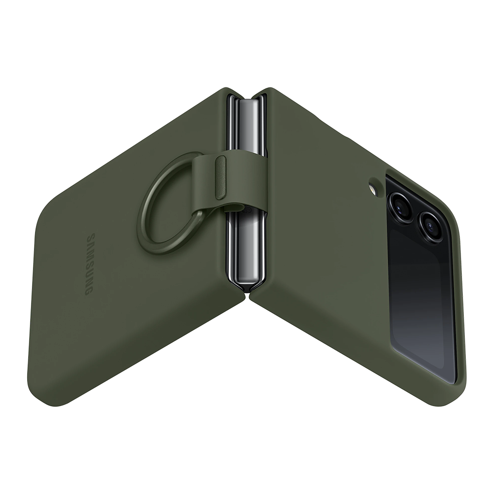 Samsung Galaxy Z Flip4 Silicone Cover with Ring - Khaki