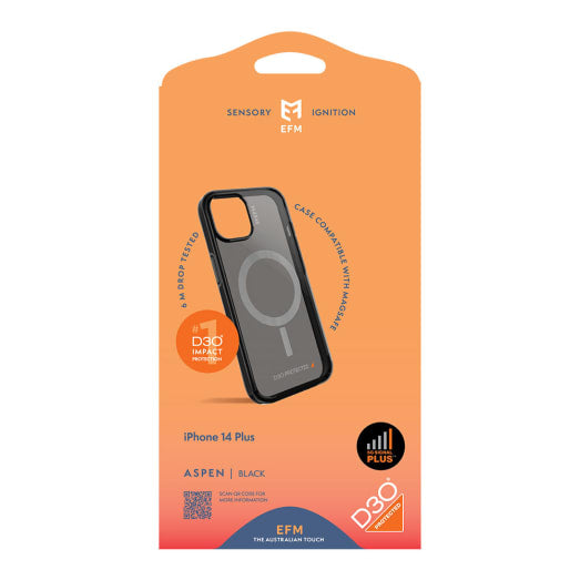 EFM Aspen Case Armour with MagSafe D3O 5G Signal Plus For iPhone 14 Plus (6.7") - Black