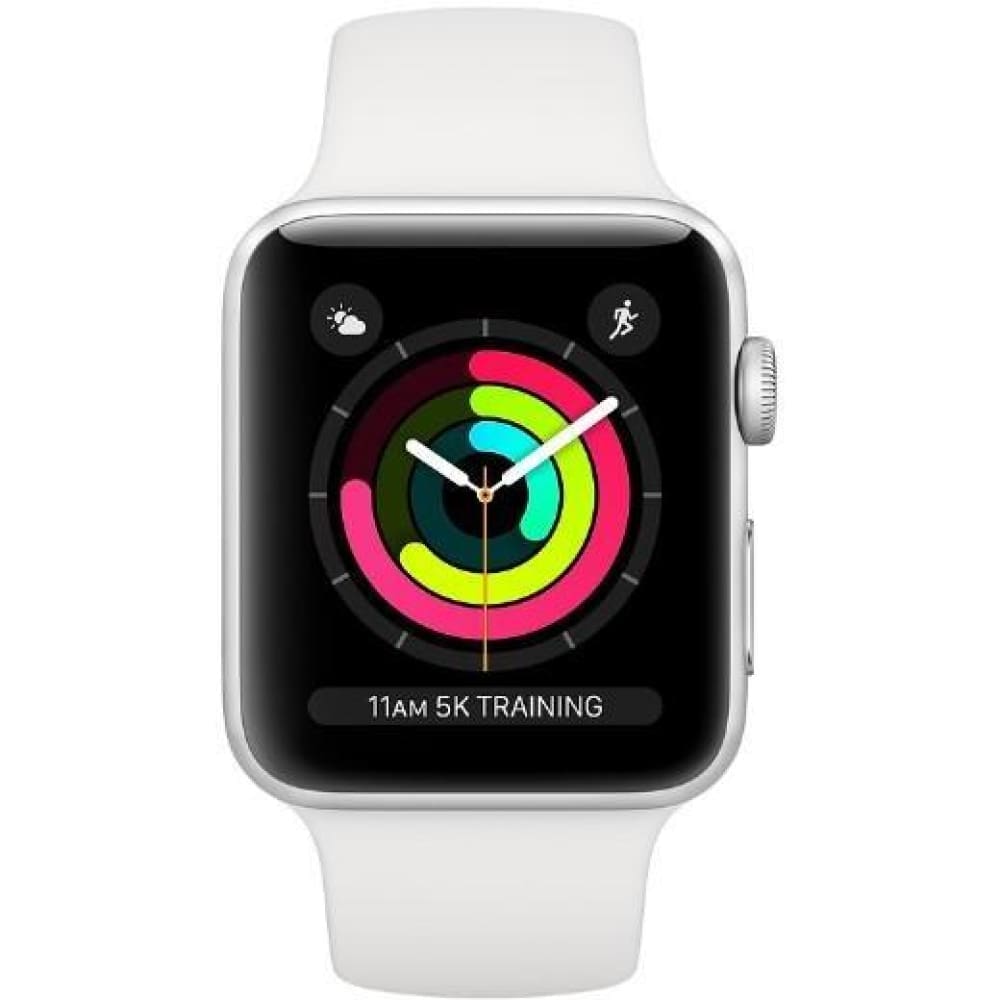 Apple Watch Series 3 38mm Silver Aluminium Case GPS with White Sport Band - Wearables