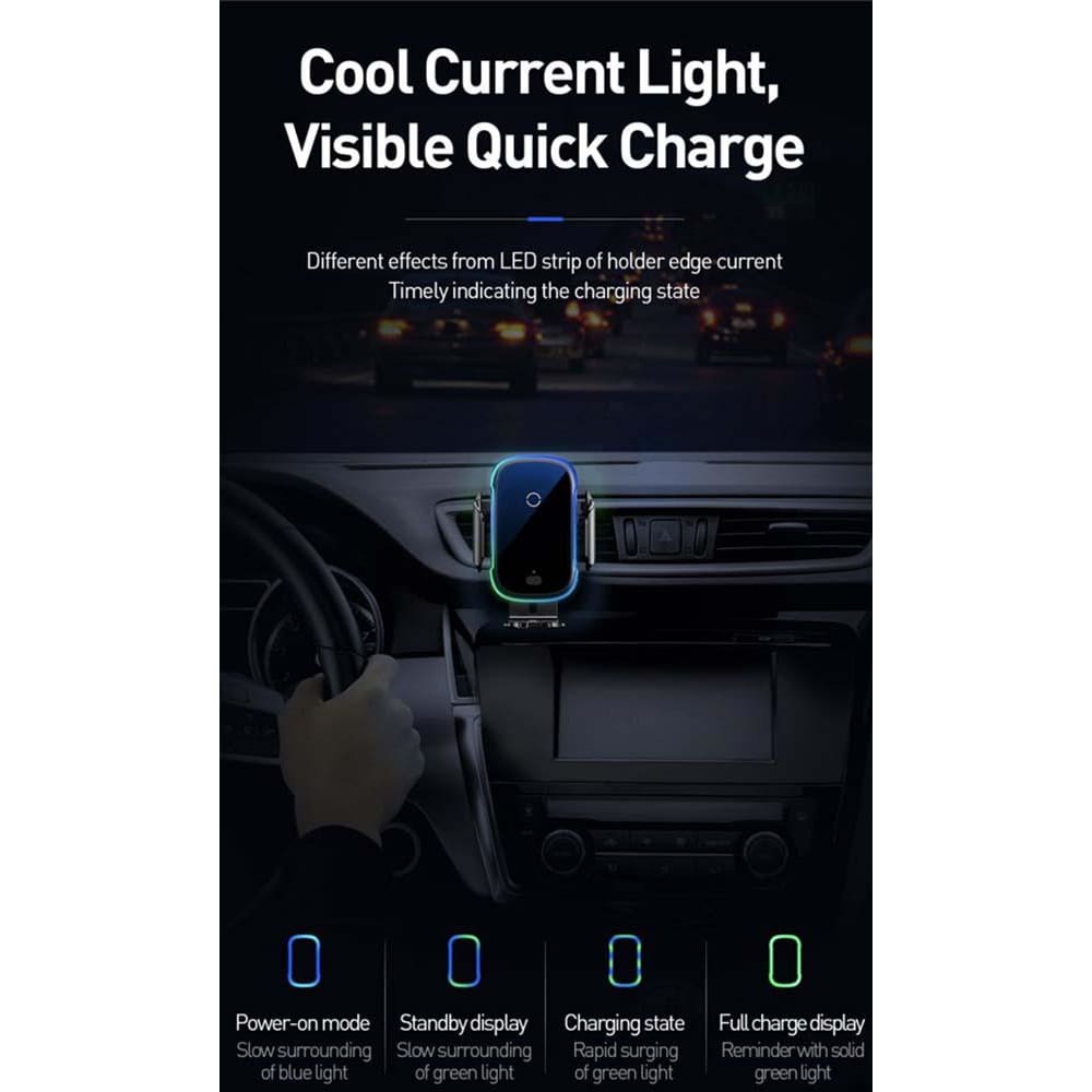 Baseus 15W Wireless Charger 2 in 1 Car Holder - Accessories