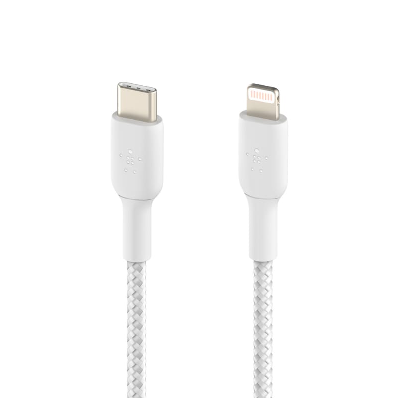 Belkin BOOSTCHARGE USB-C to Lightning 2M Braided Cable for Apple devices - White